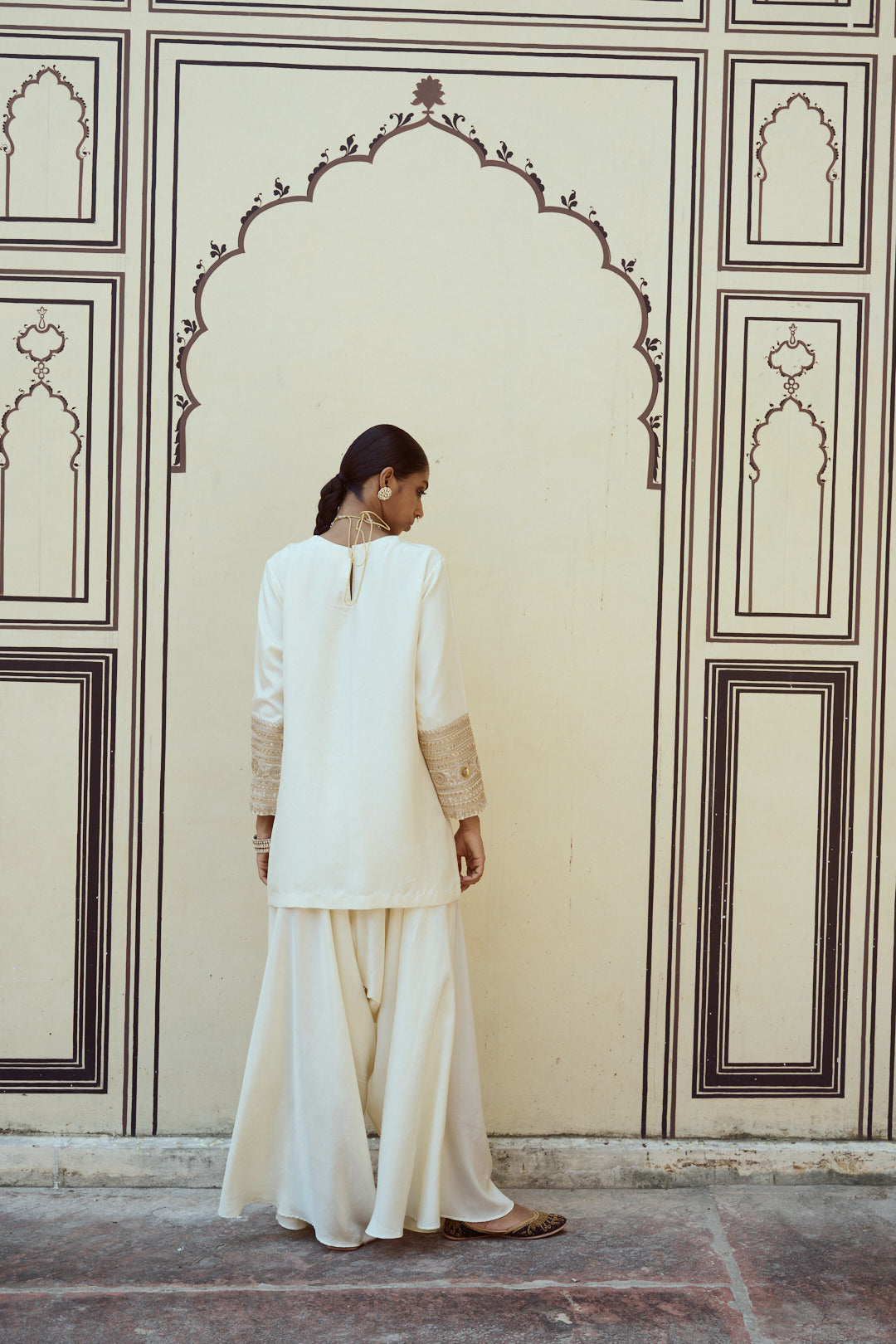 Ivory Hand Dhoti Set