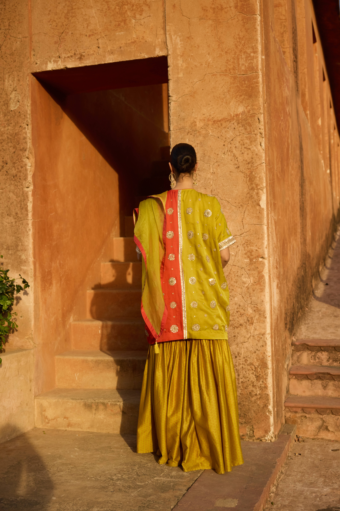 Half-and-Half Kaftan Sharara Set