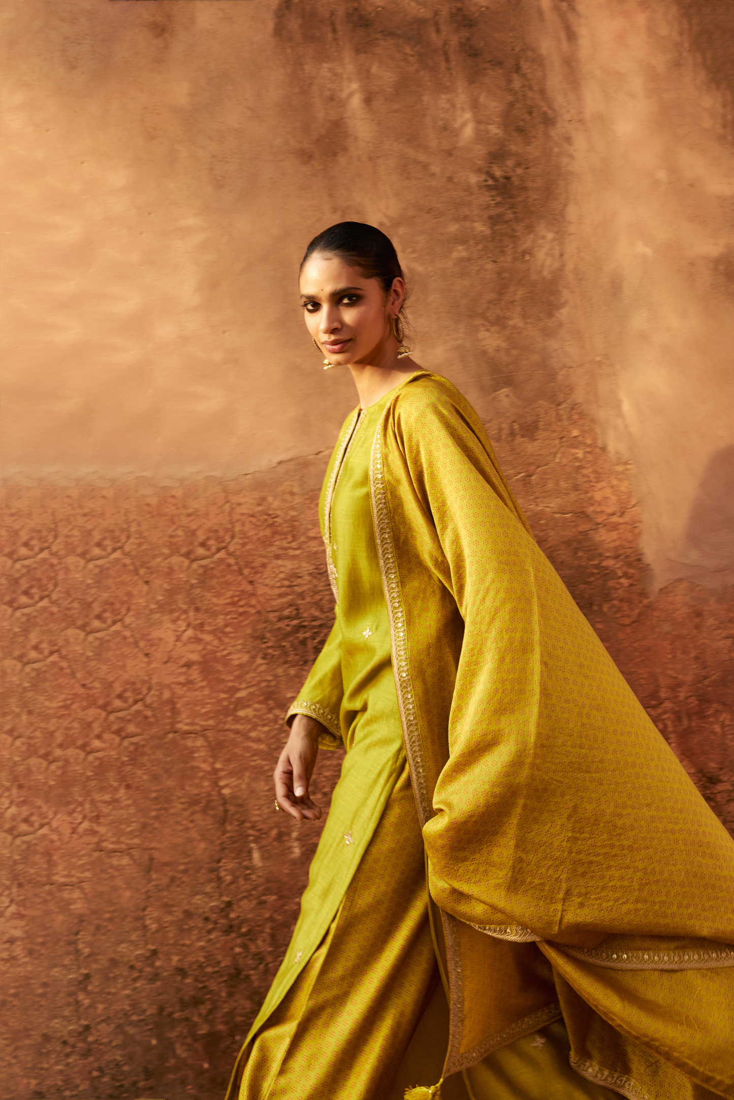 Yellow Gota Booti Kurta Set
