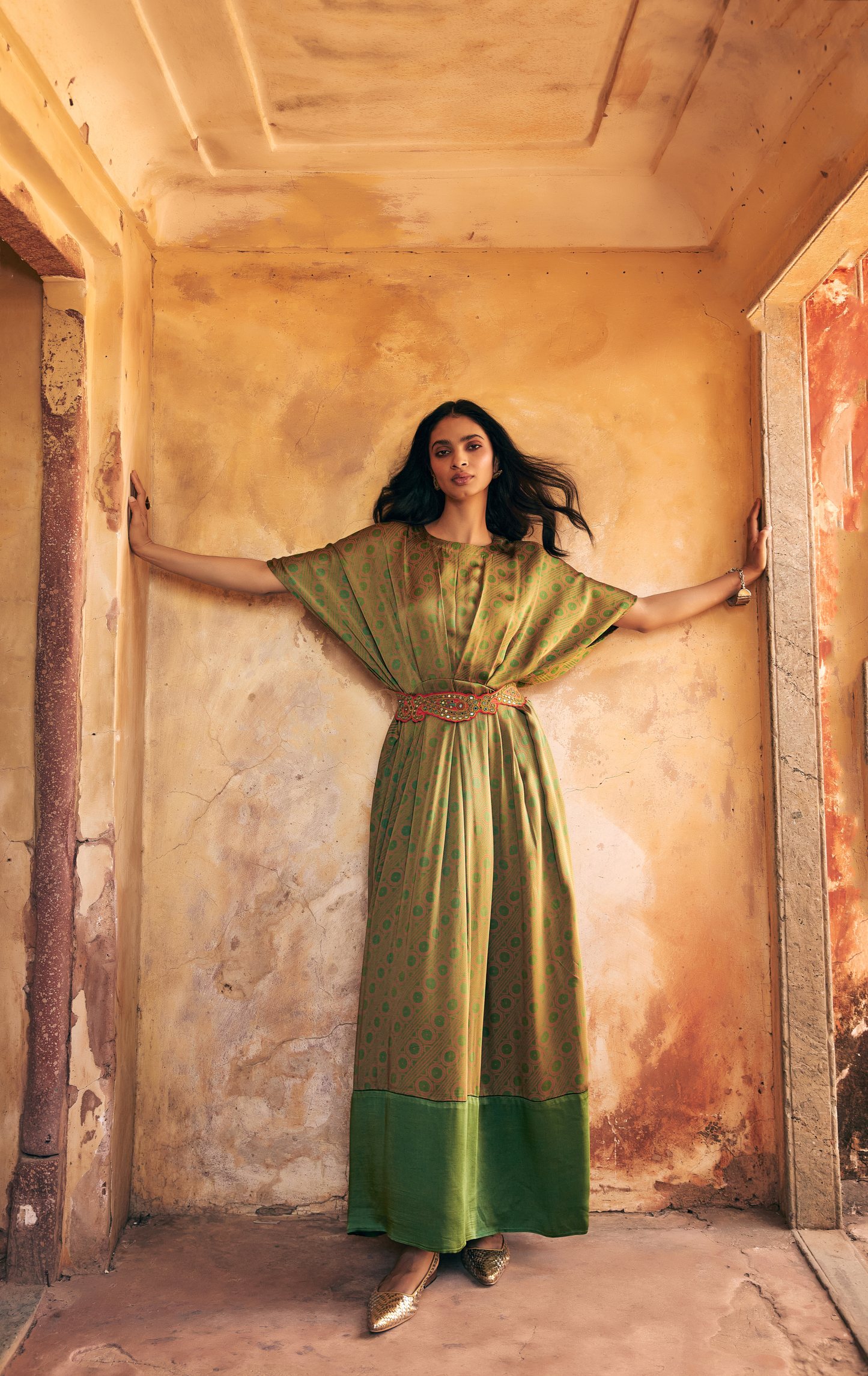 Haldi Nashpal Dress with Embroidered Belt