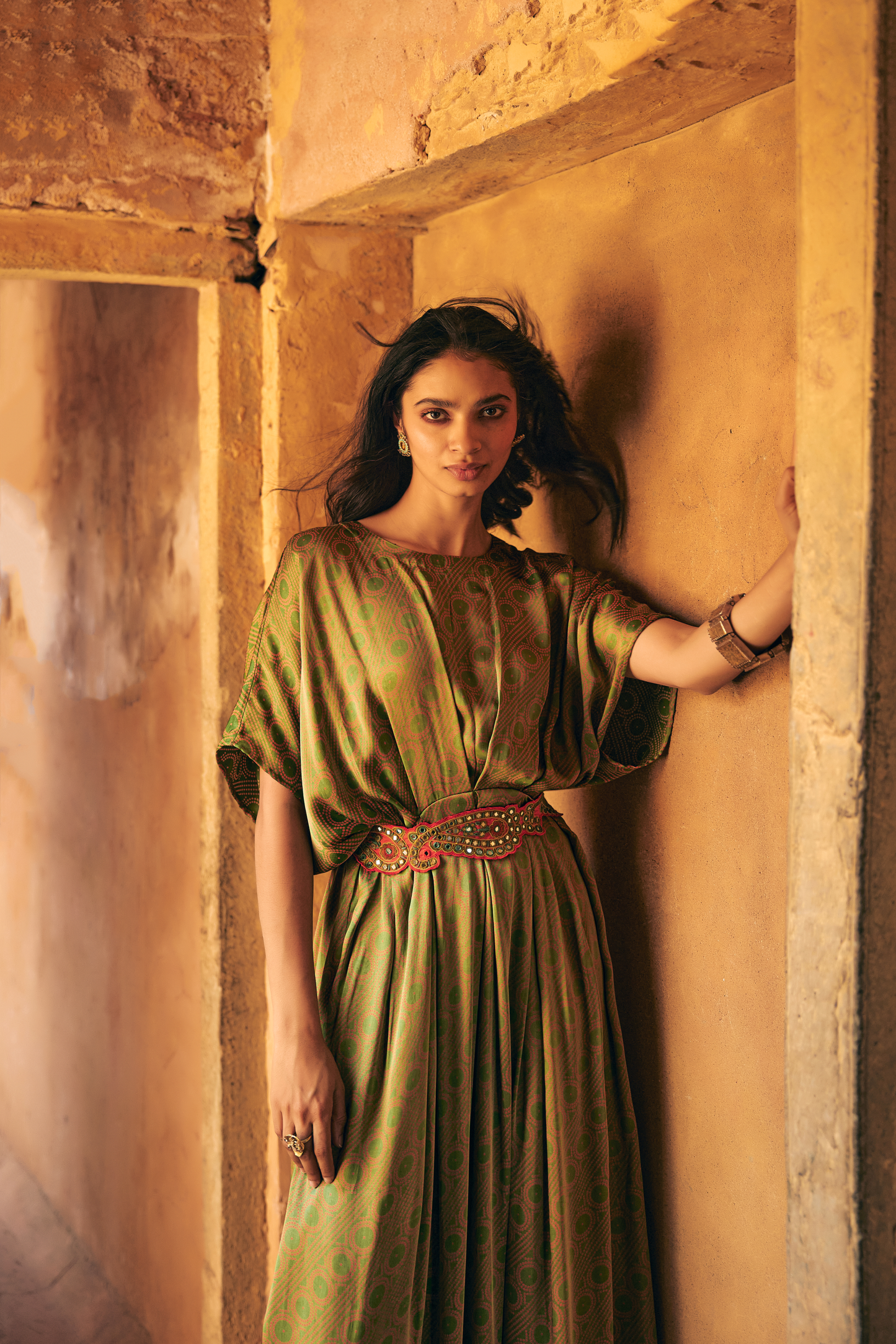 Haldi Nashpal Dress with Embroidered Belt