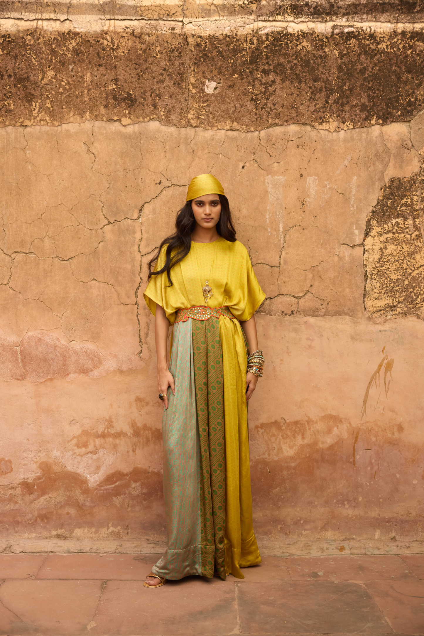 Haldi Nashpal Dress with Embroidered Belt