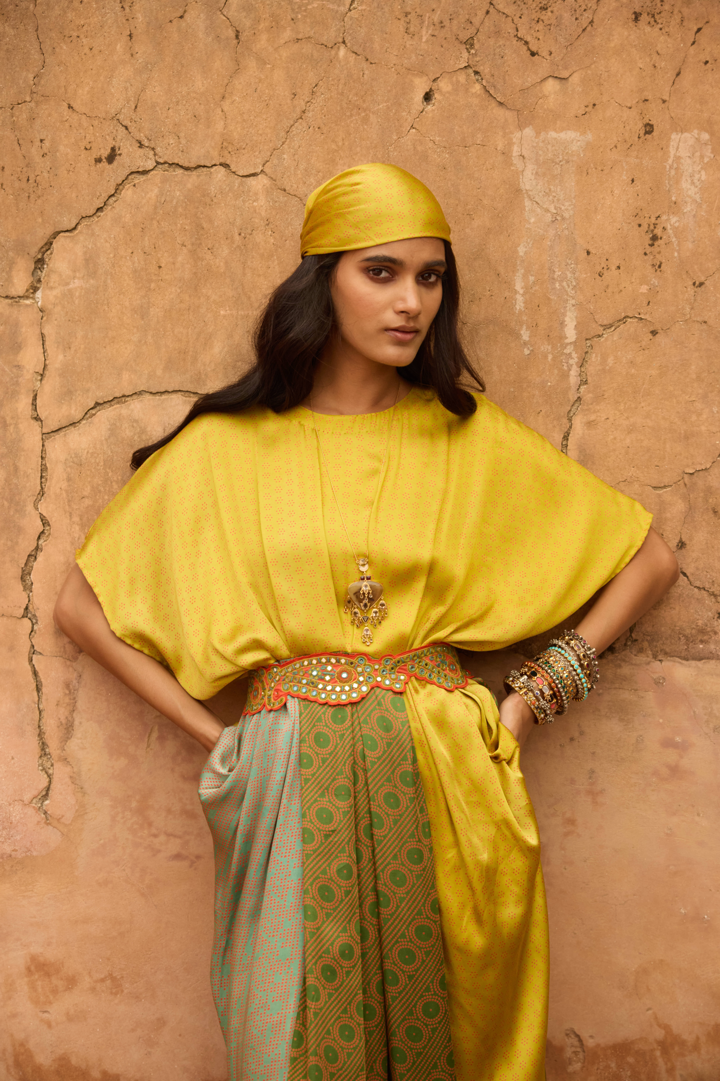 Haldi Nashpal Dress with Embroidered Belt