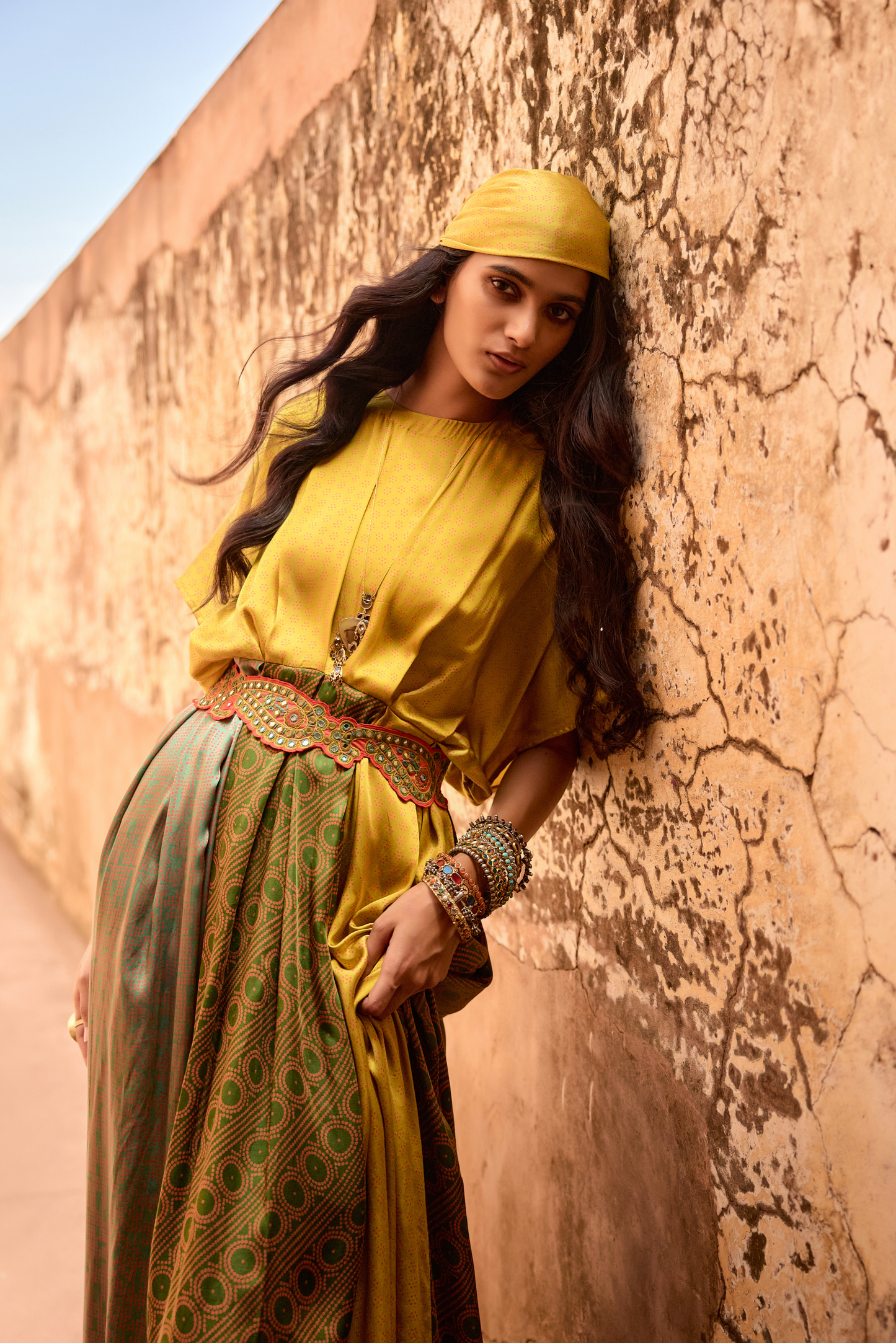 Haldi Nashpal Dress with Embroidered Belt