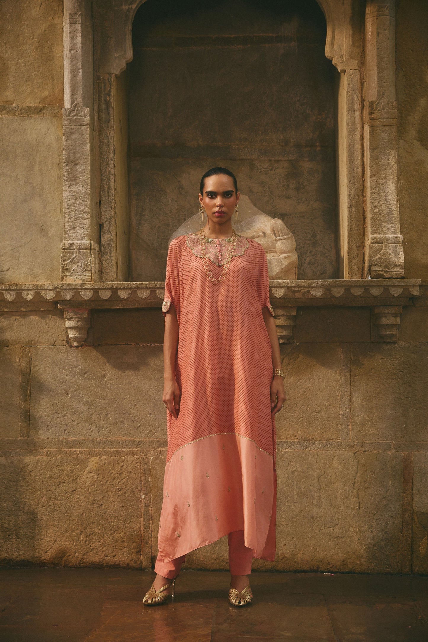 Rose Jaipur Kaftan Set