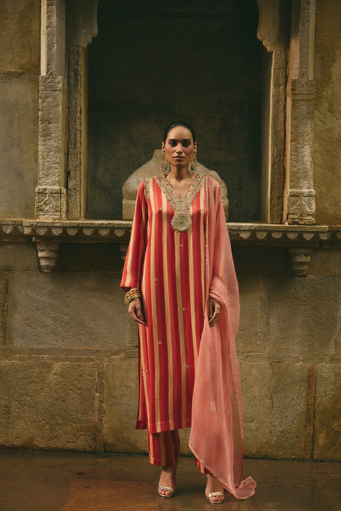 Stripe Straight Kurta Set