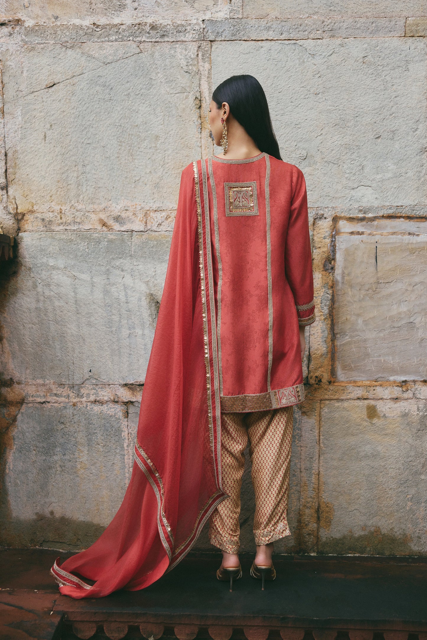 Red Short Kurti Salwar Set