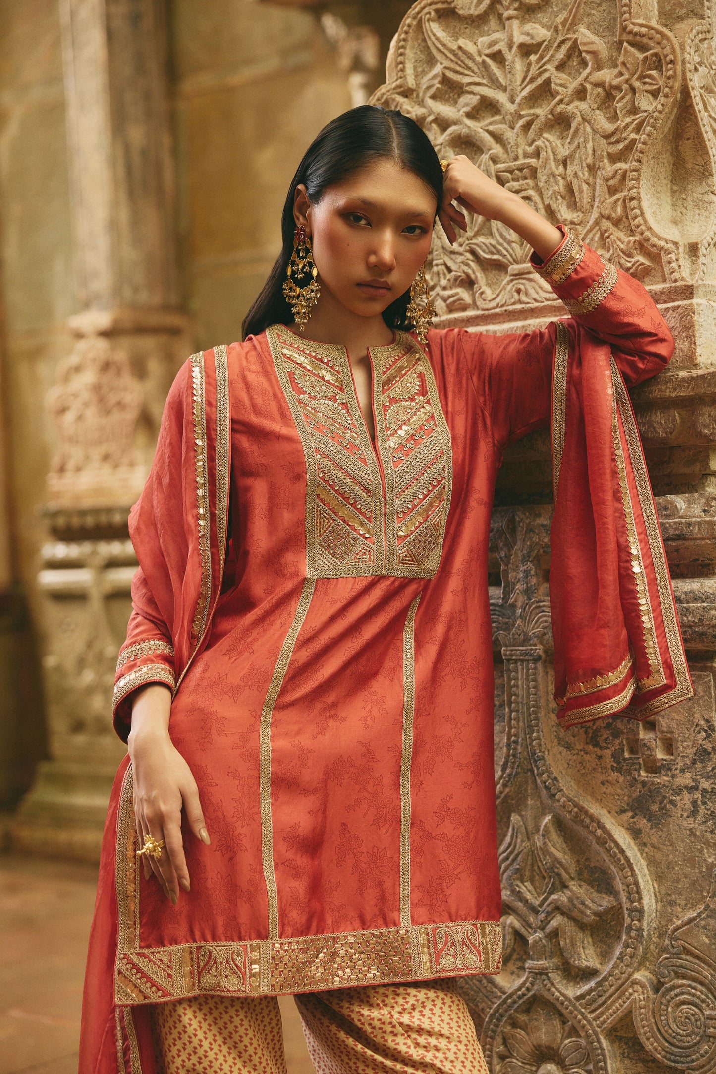 Red Short Kurti Salwar Set