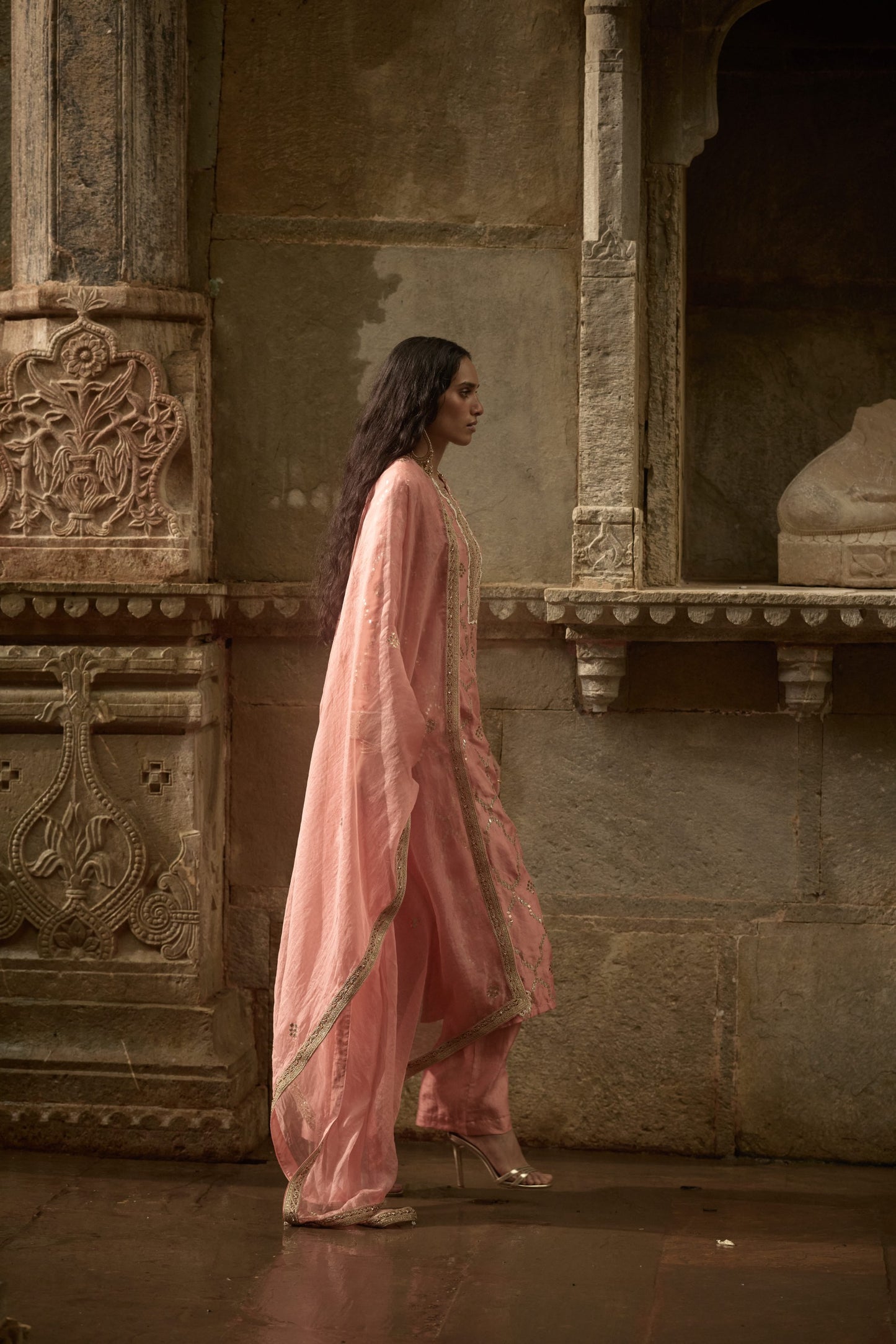 Rose Jaipur Gota Kurta Set
