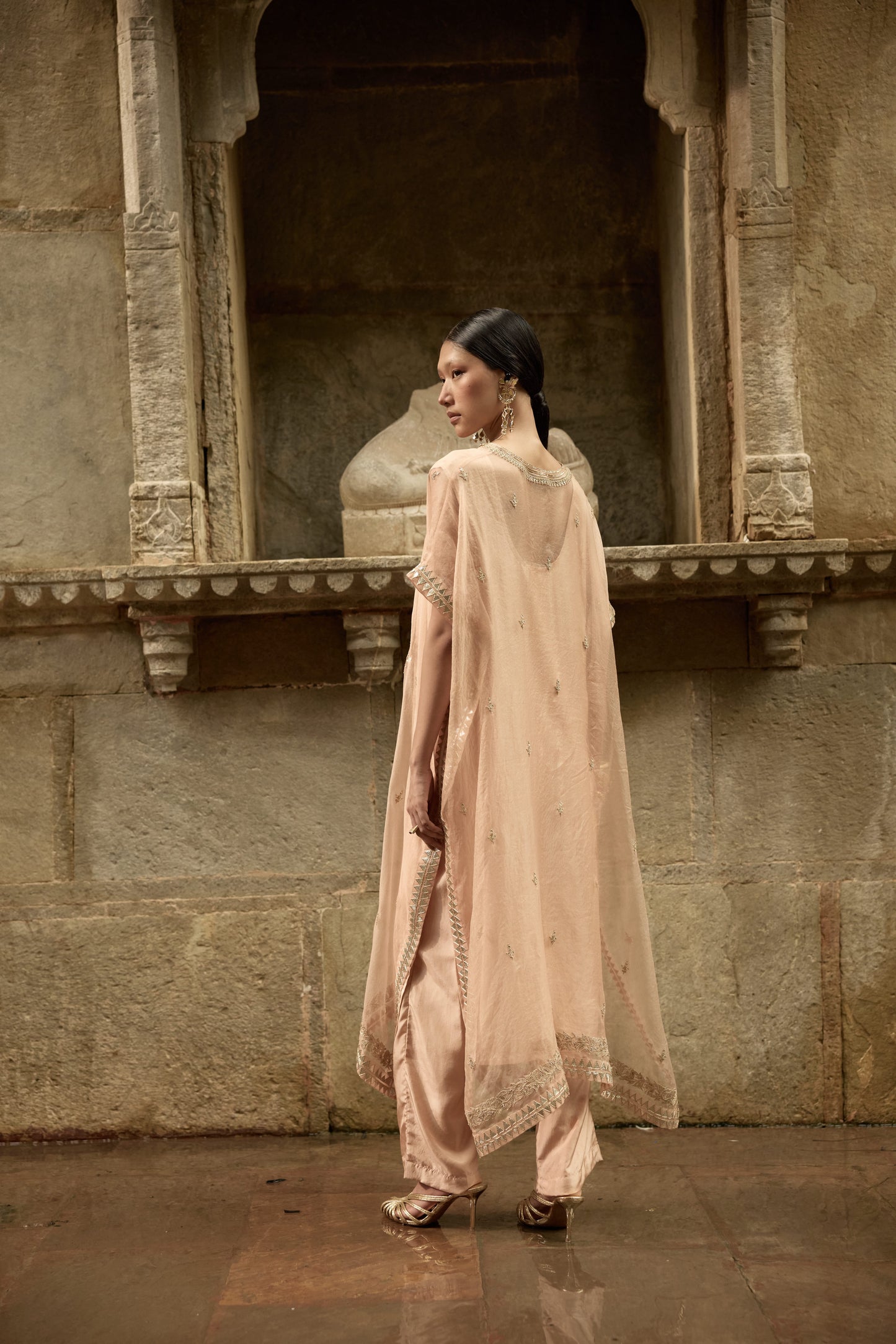 Beige Kaftan Set