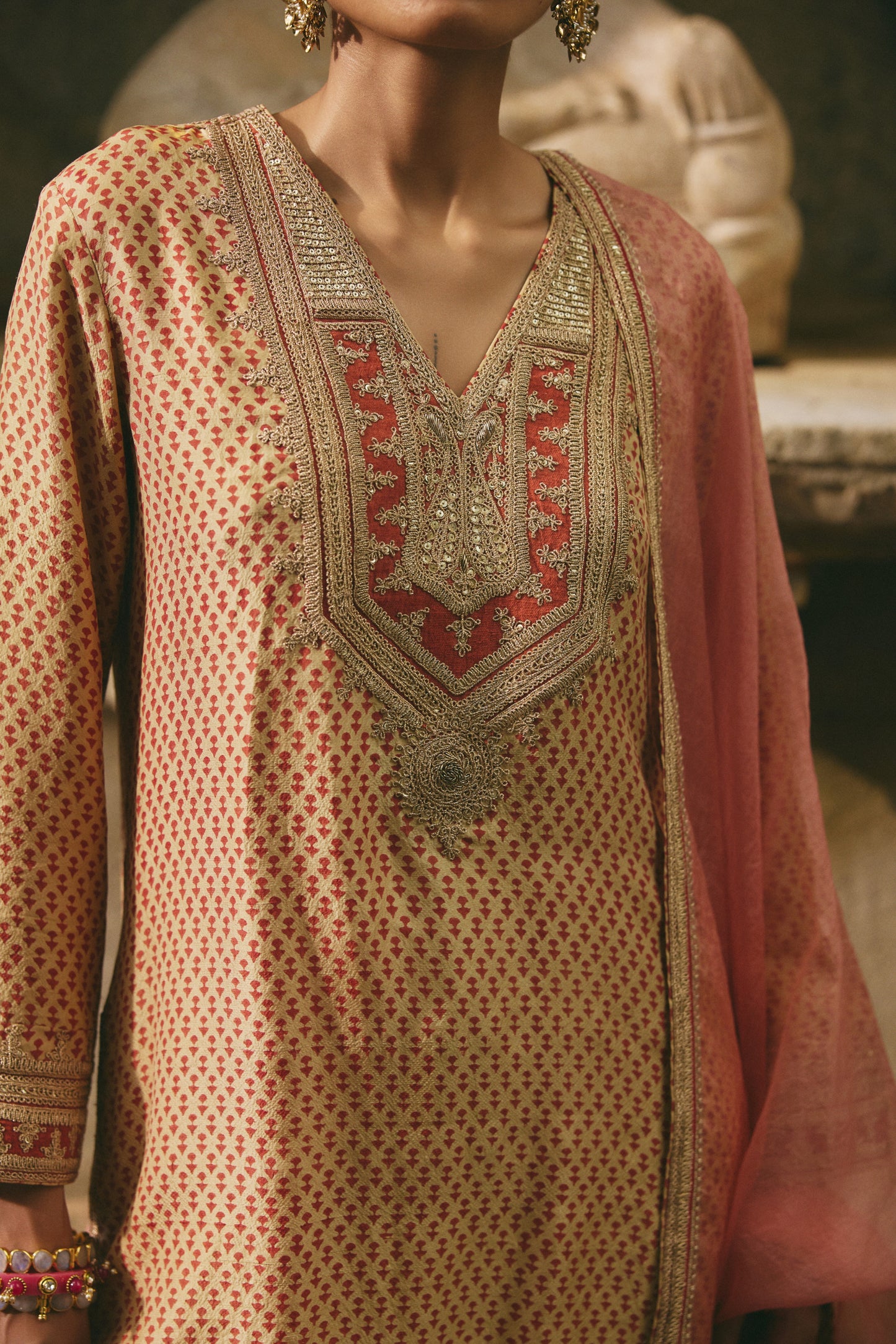Bagru Long Kurta Set