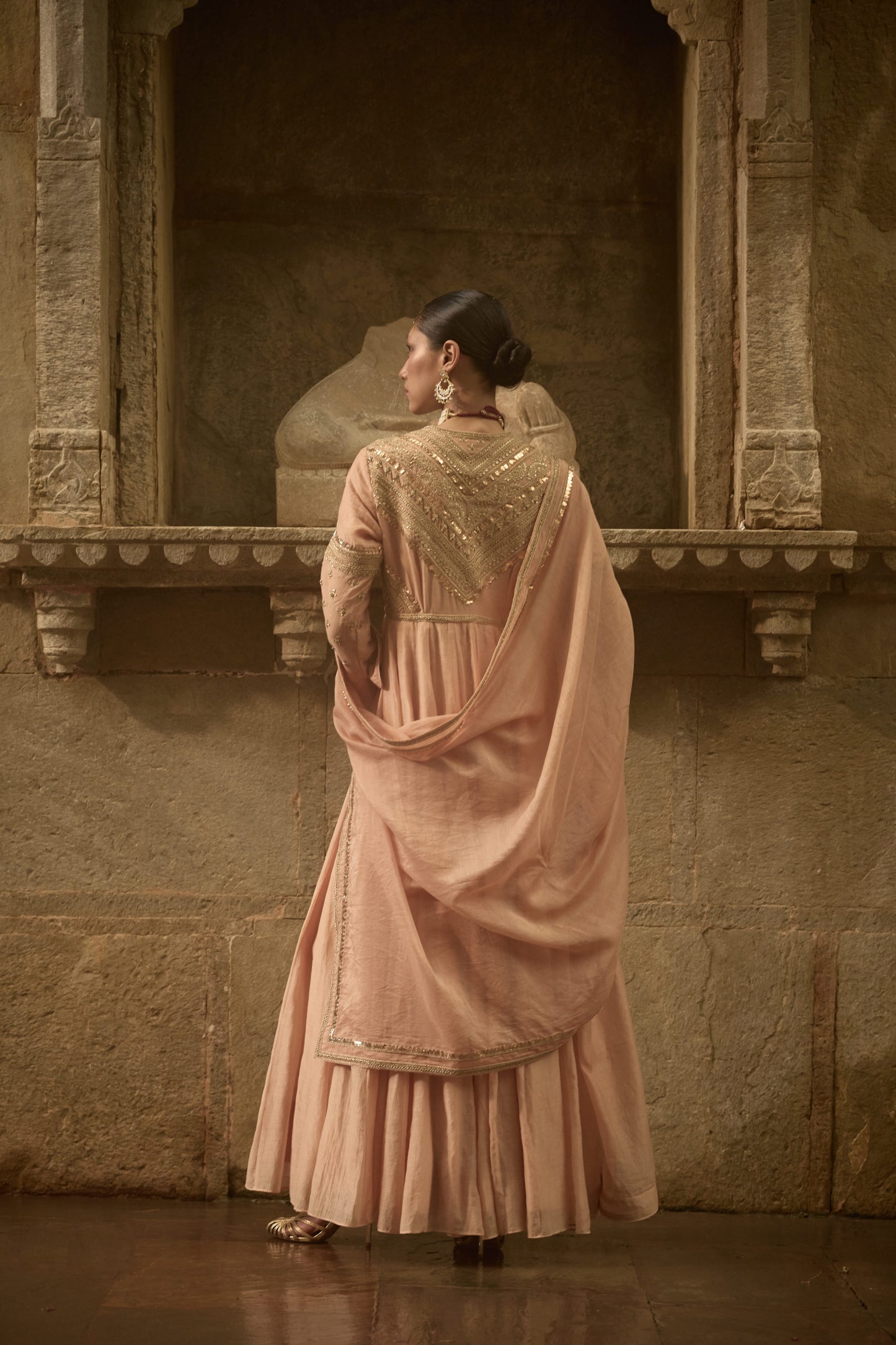 Beige Anarkali Set
