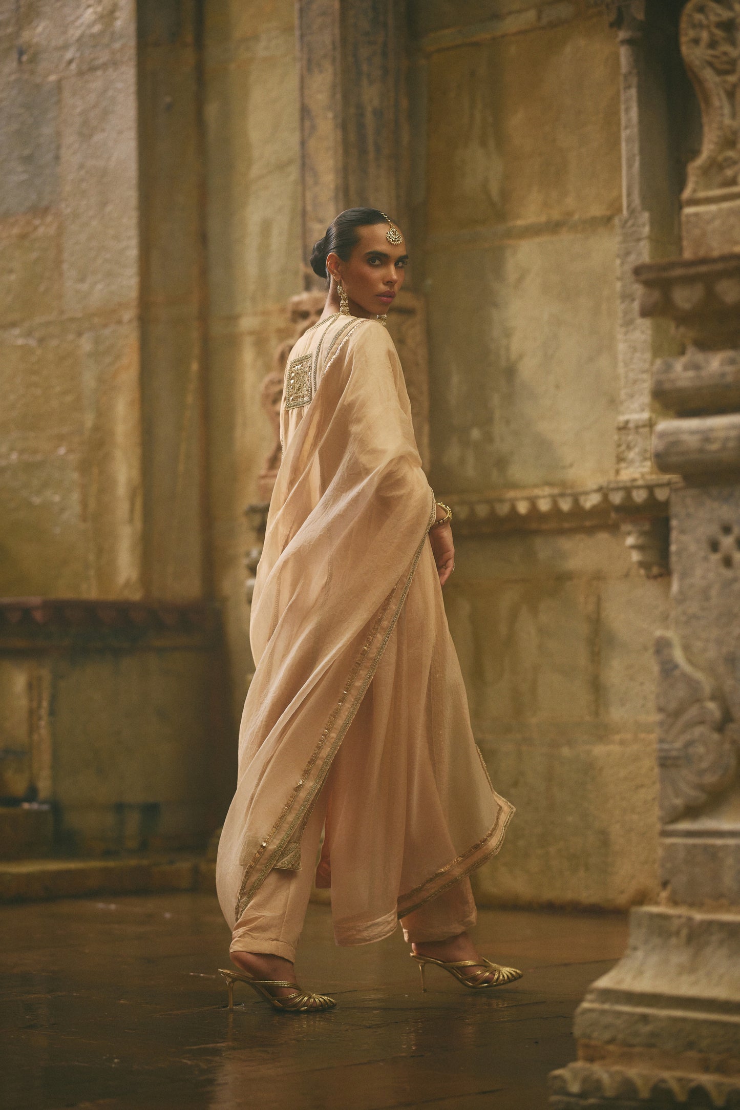 Beige Straight Kurta Set
