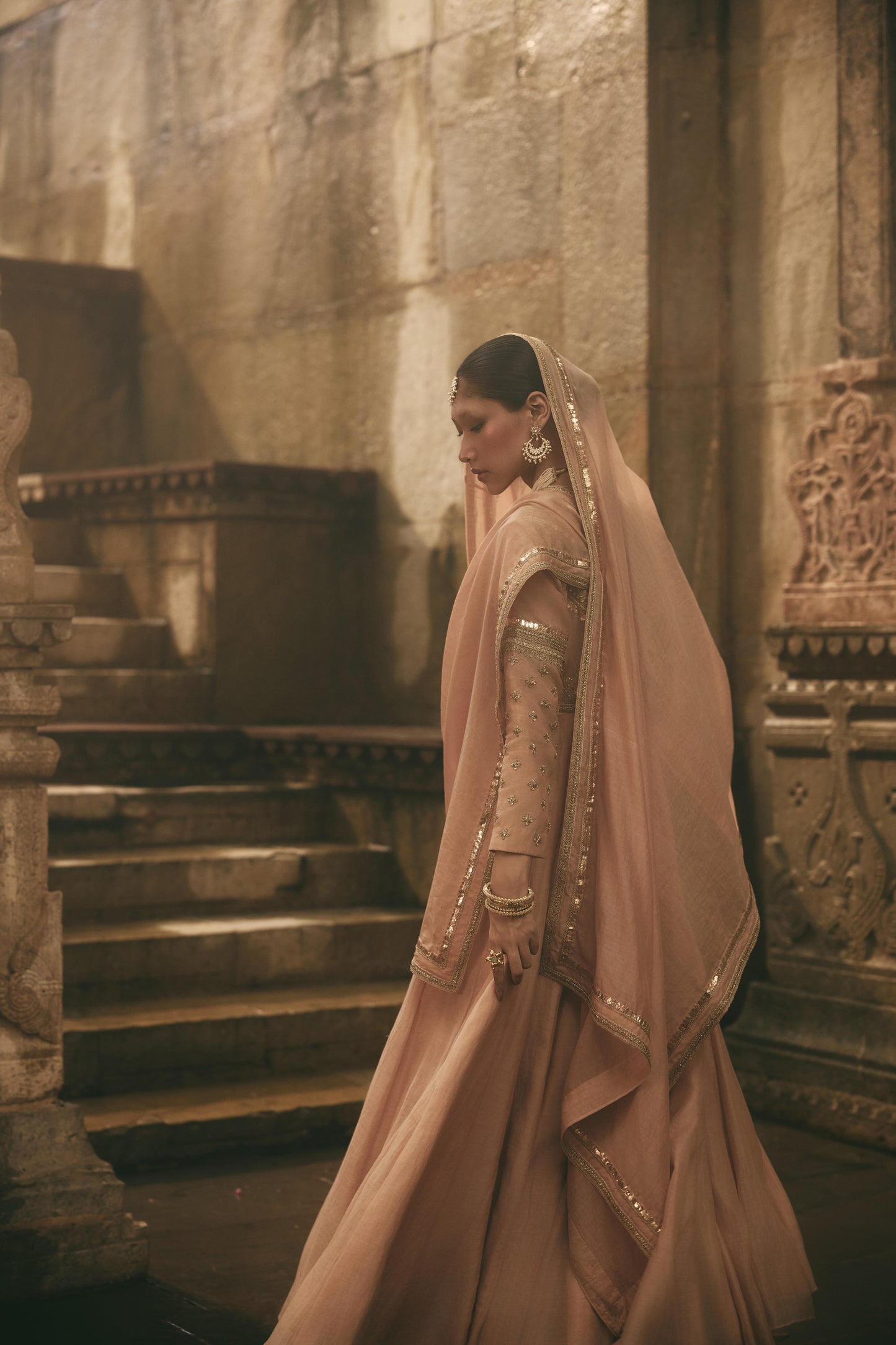 Beige Anarkali Set