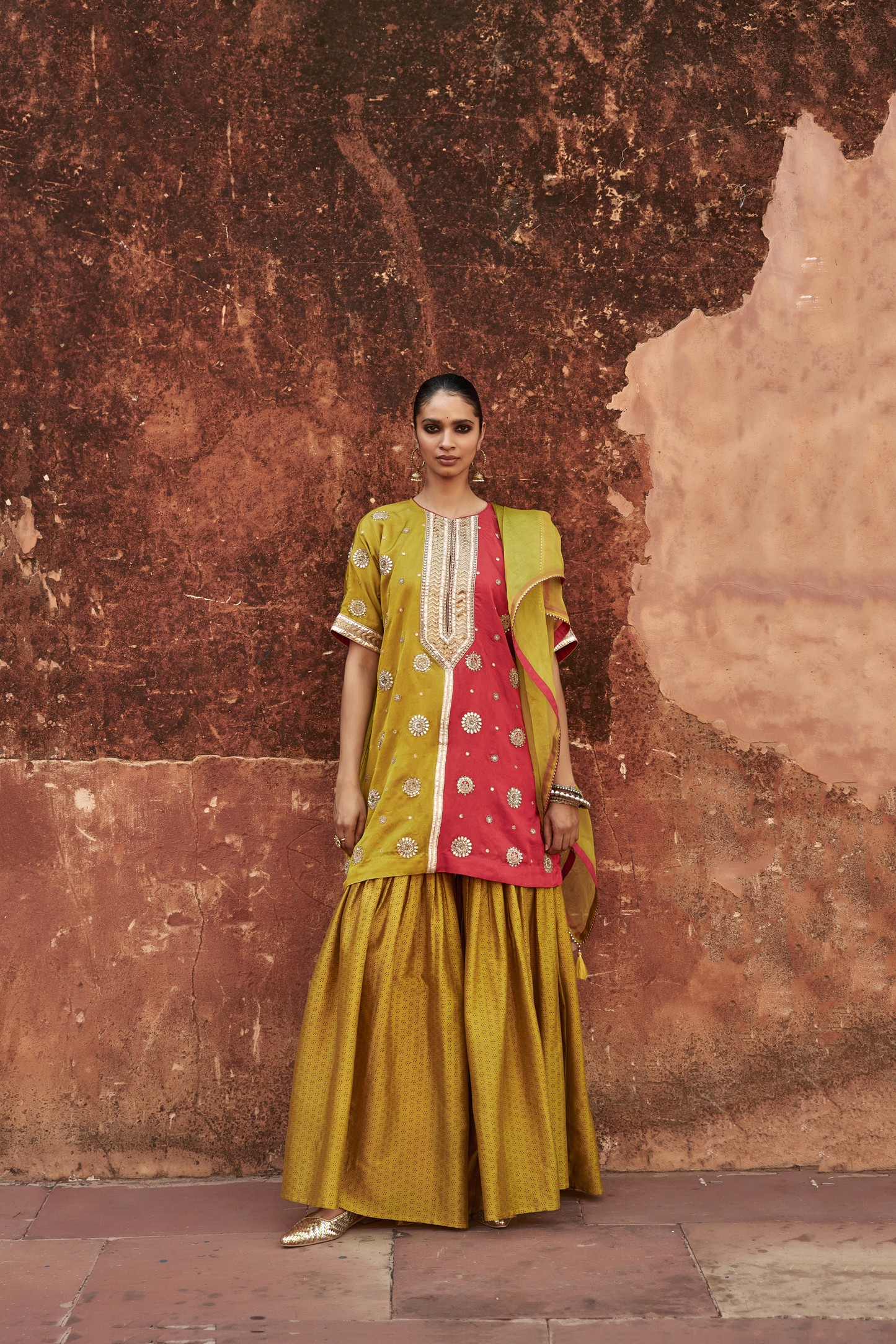 Half-and-Half Kaftan Sharara Set
