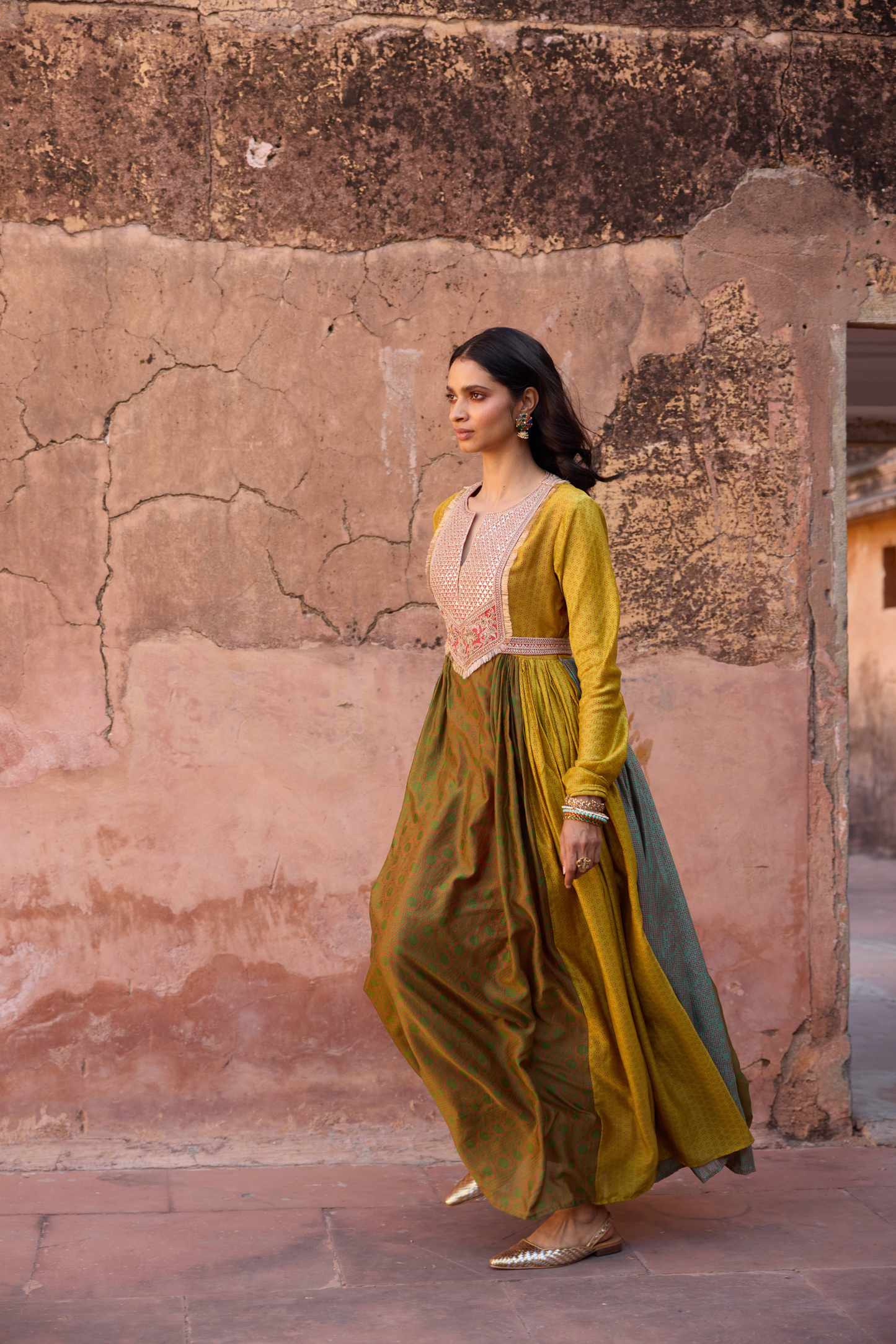 Haldi Nashpal Anarkali Dress