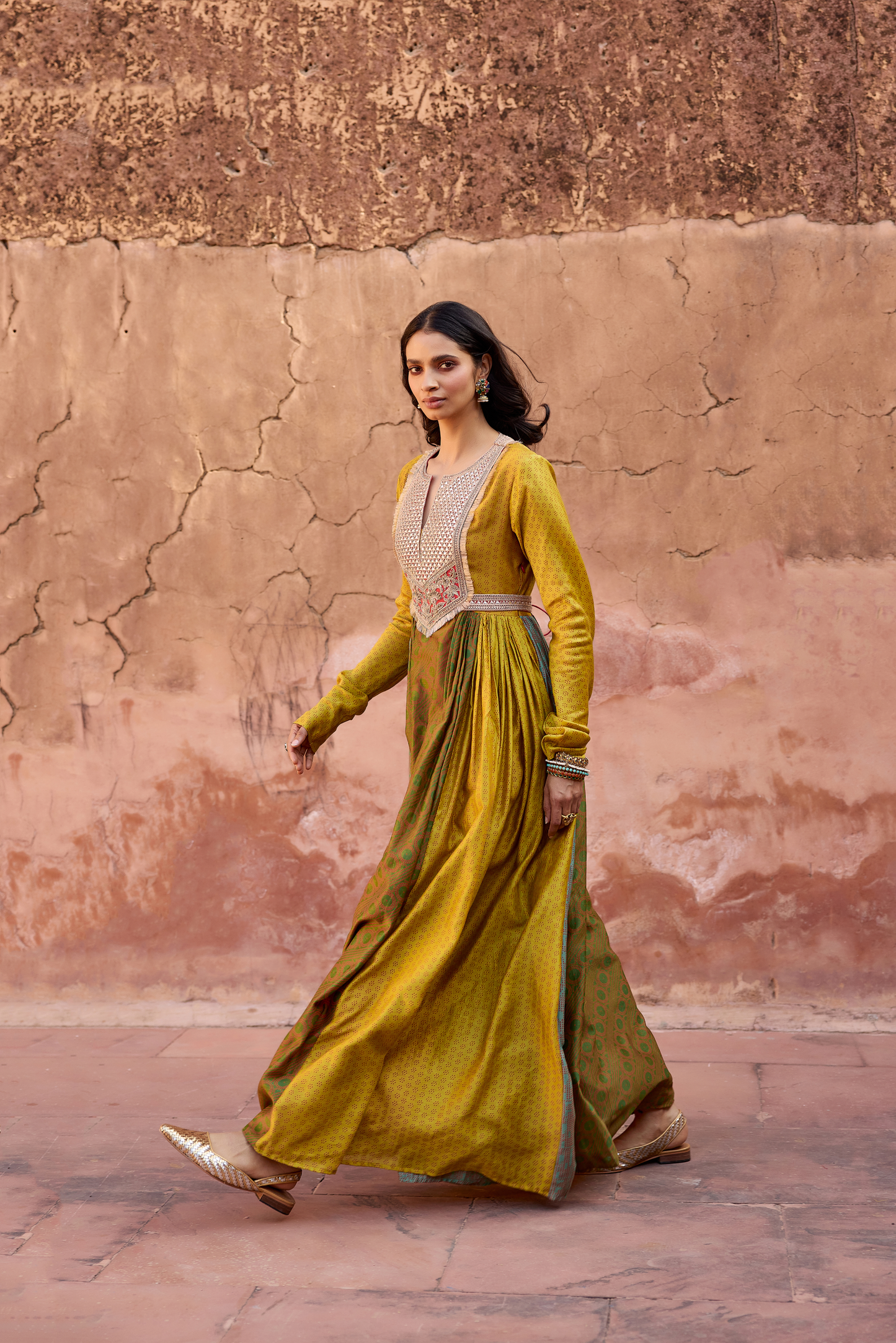 Haldi Nashpal Anarkali Dress