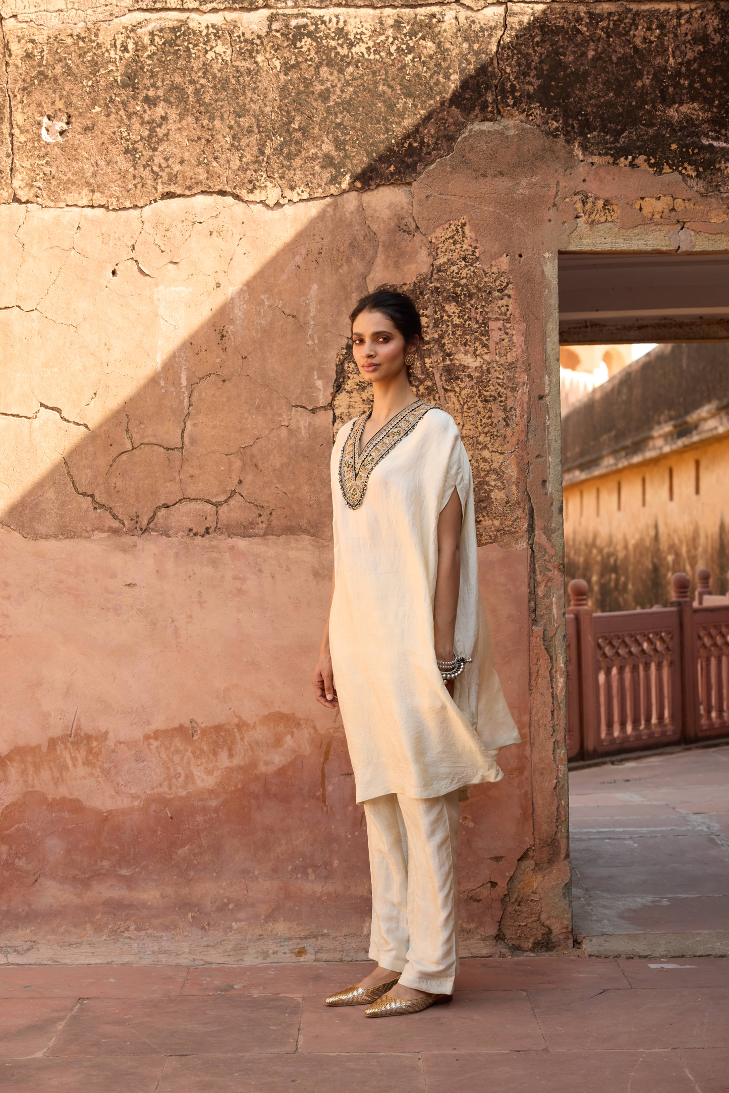 Ivory Kaftan Co-ord Set