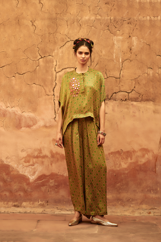 Green Cowl Co-ord Set