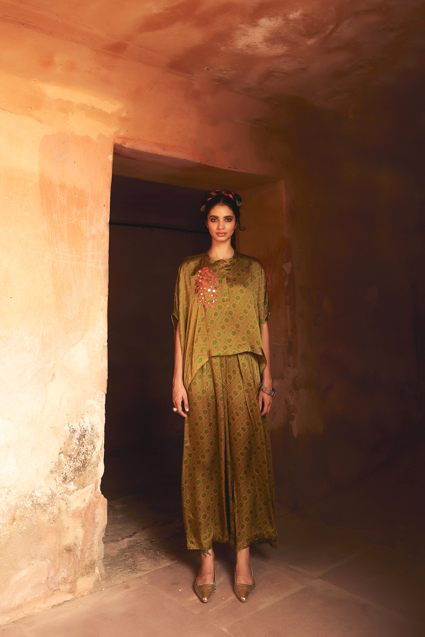 Green Cowl Co-ord Set