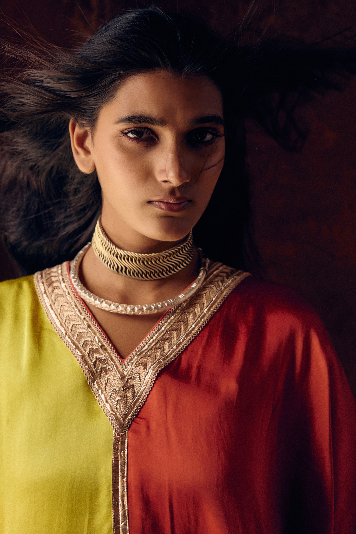 Half-and-Half Kaftan Skirt Set