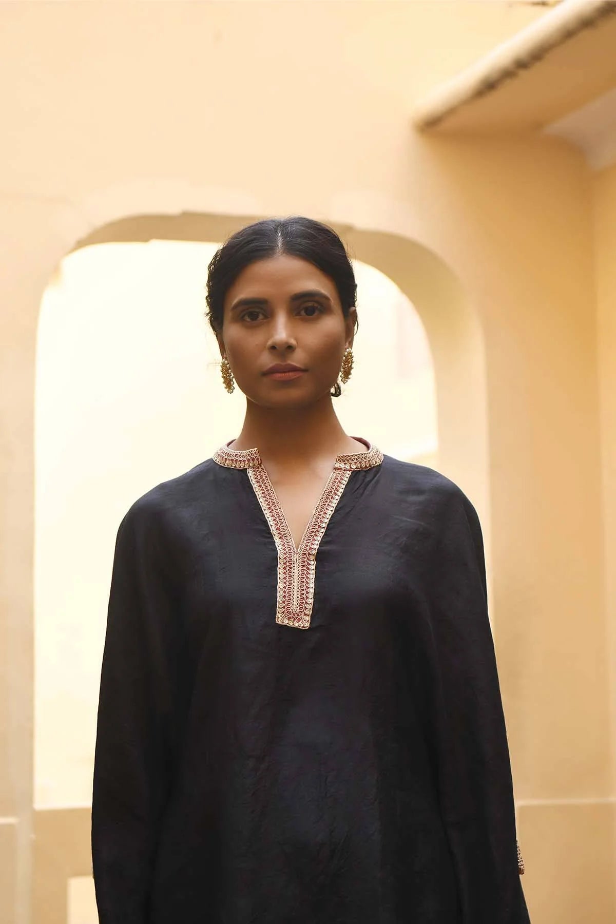 Black Long Kaftan Set