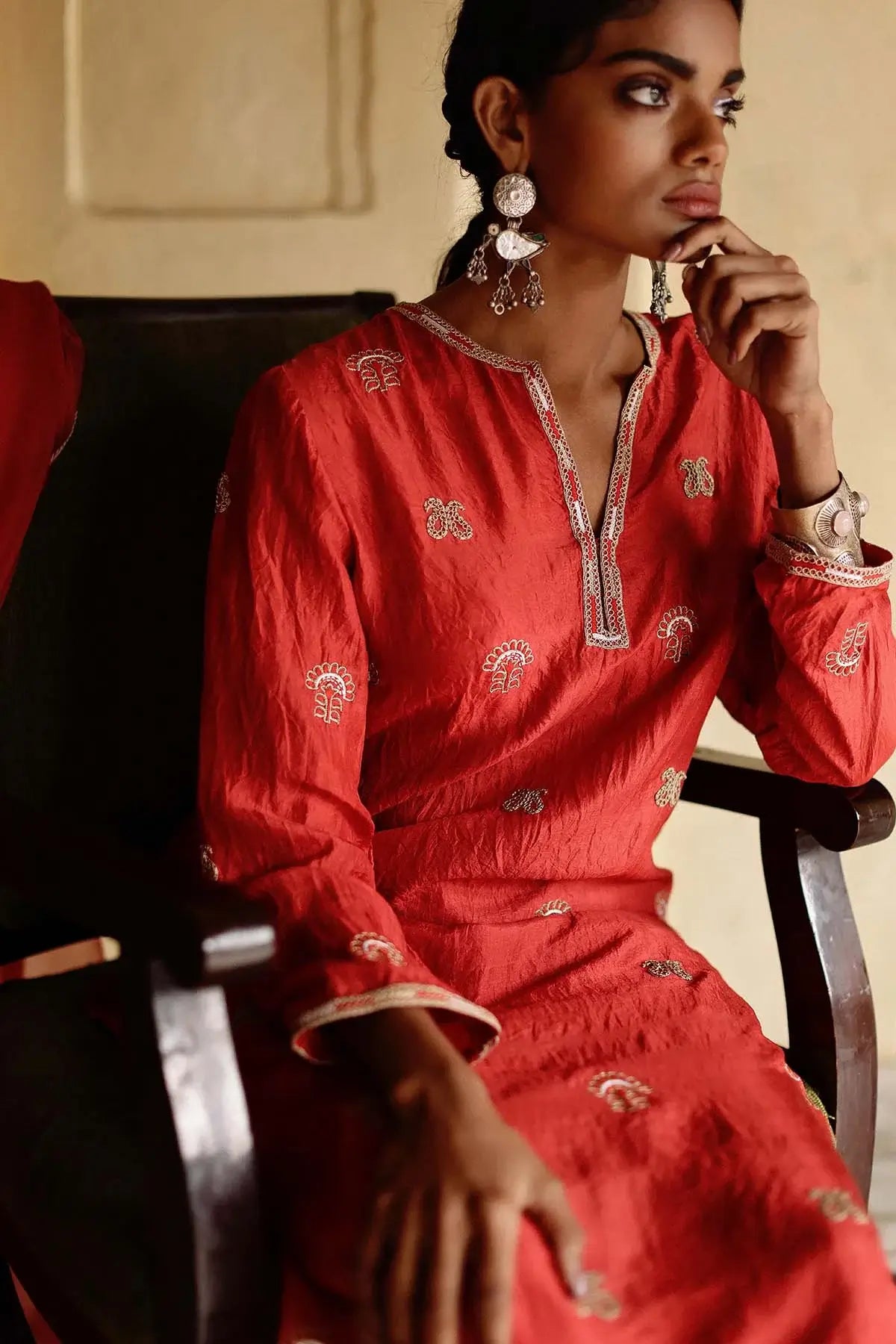 Blue Embroidered Kurta Set