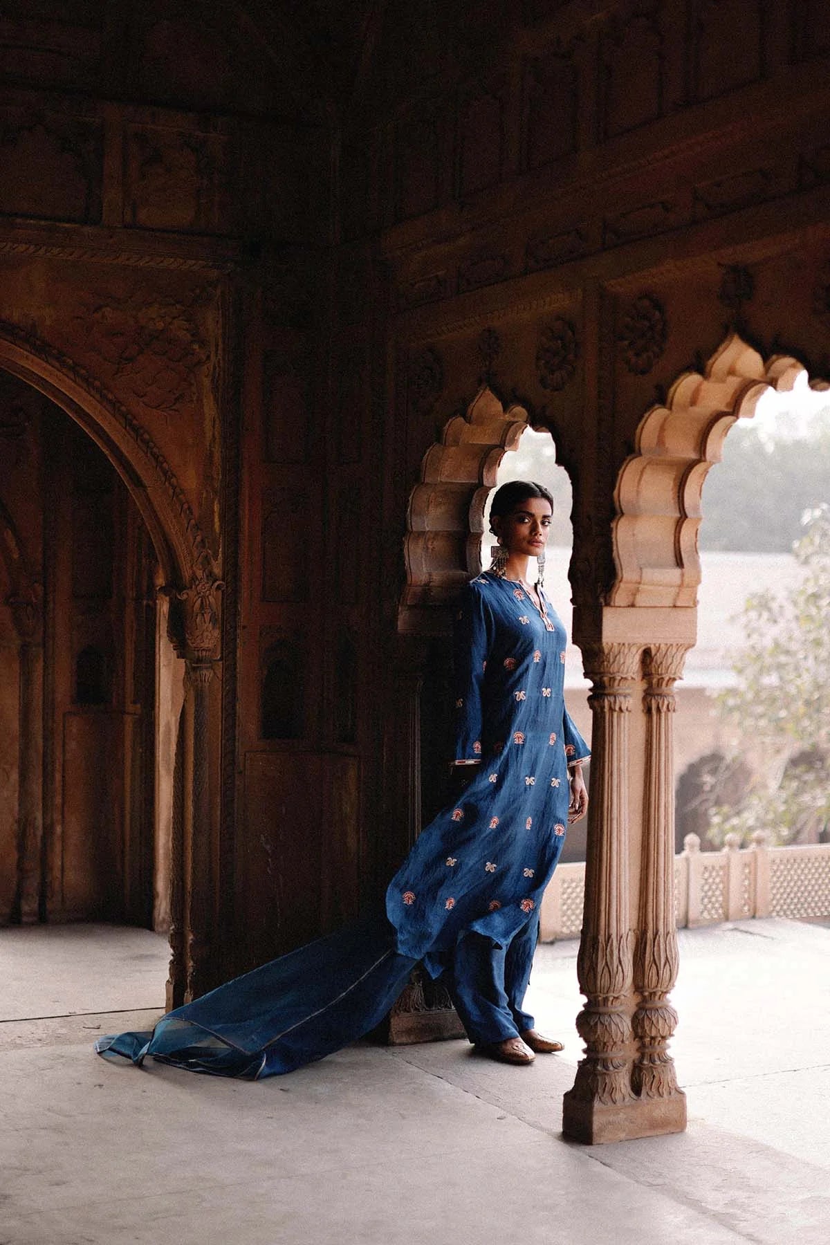 Blue Embroidered Kurta Set