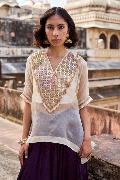 Ivory Gota Cape Set