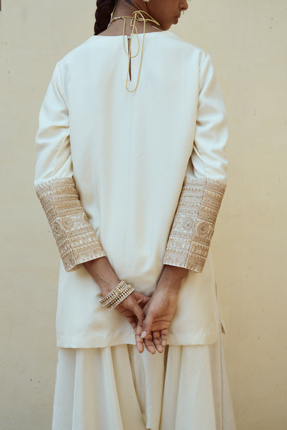 Ivory Hand Dhoti Set