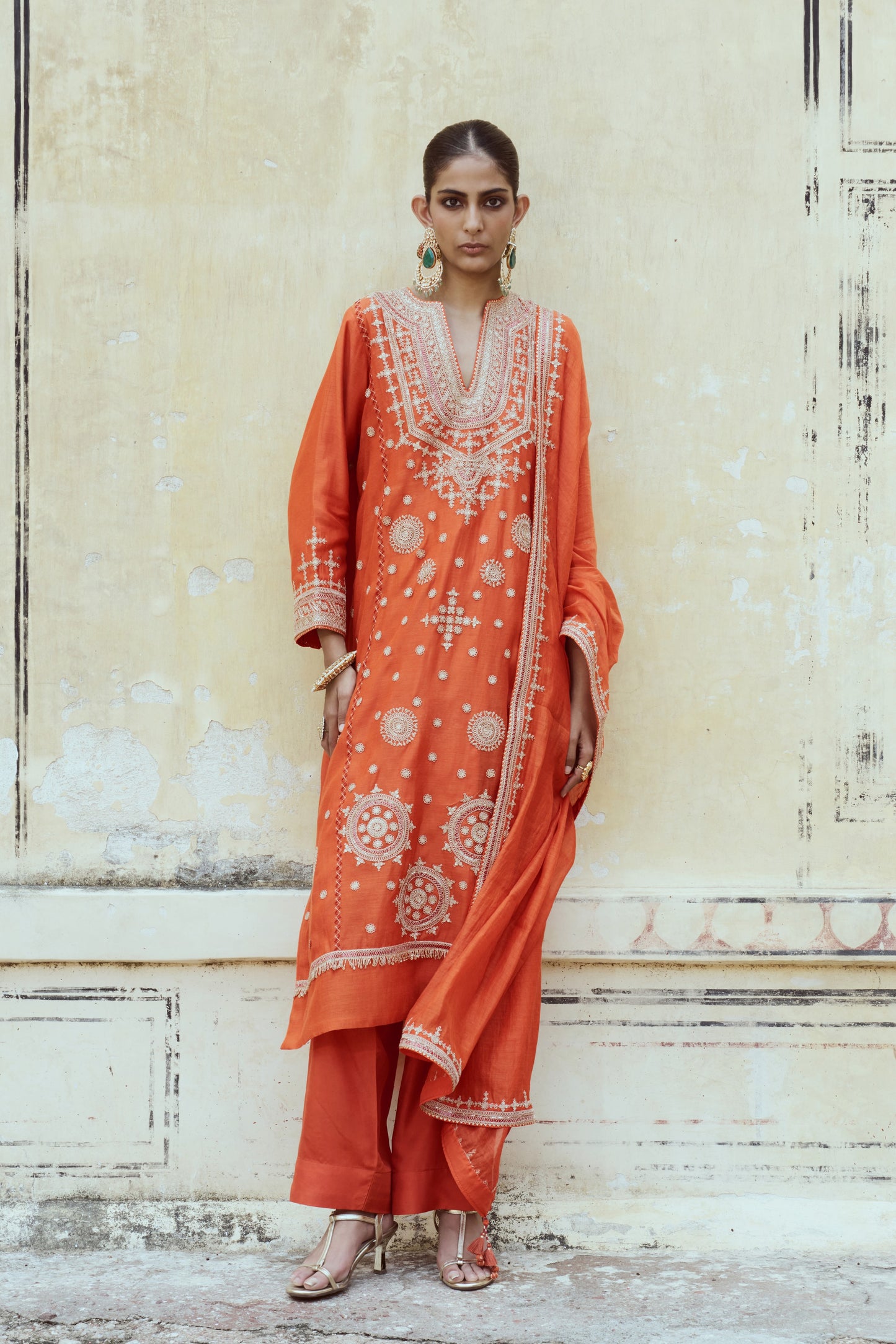 Kesariya Moon Kurta Set