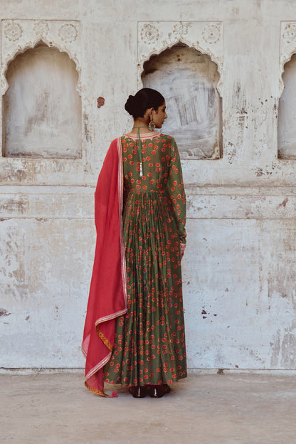 Leher Anarkali Set