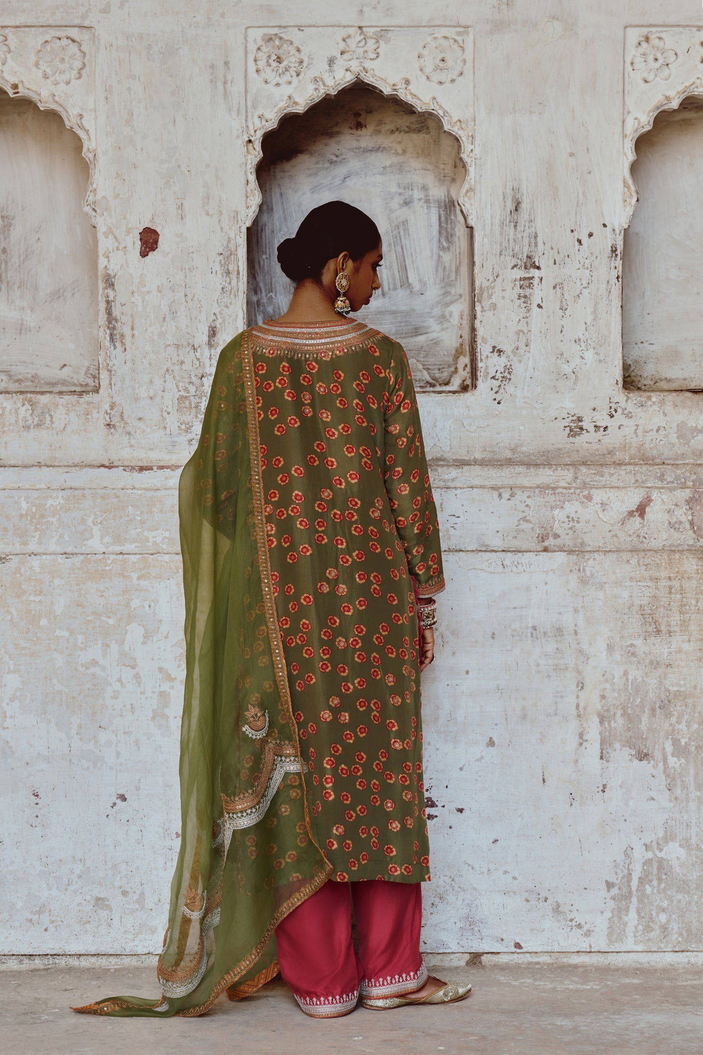 Leher Green Kurta Set