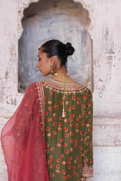 Leher Green Salwar Set