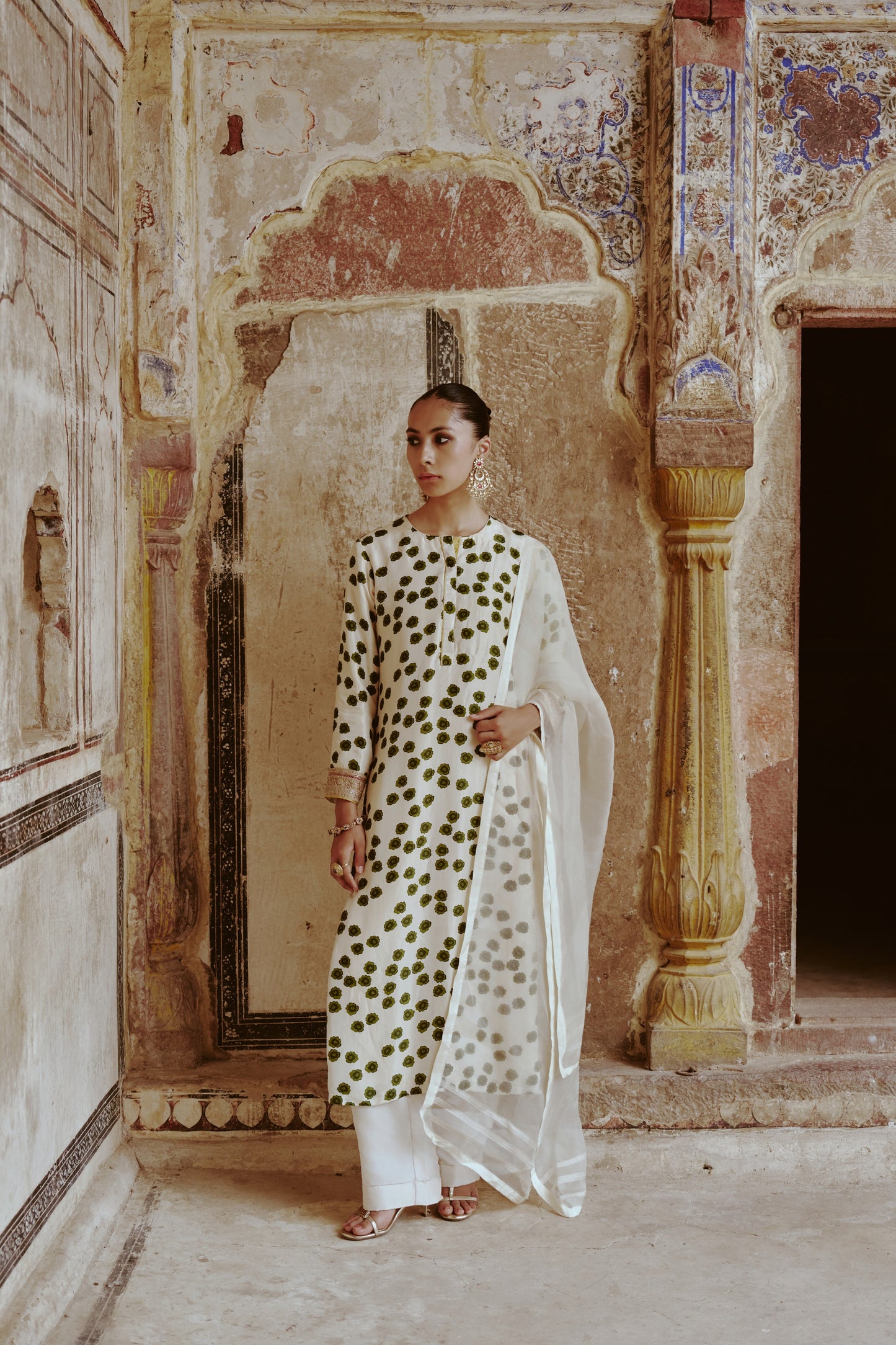 Leher Ivory Straight Kurta
