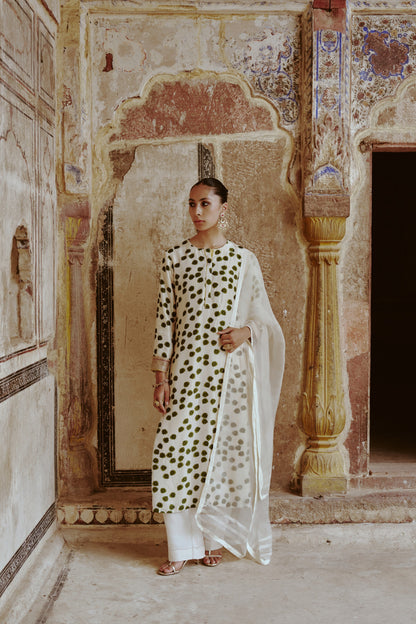 Leher Ivory Straight Kurta
