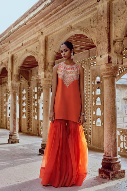 Kesariya Sharara Set