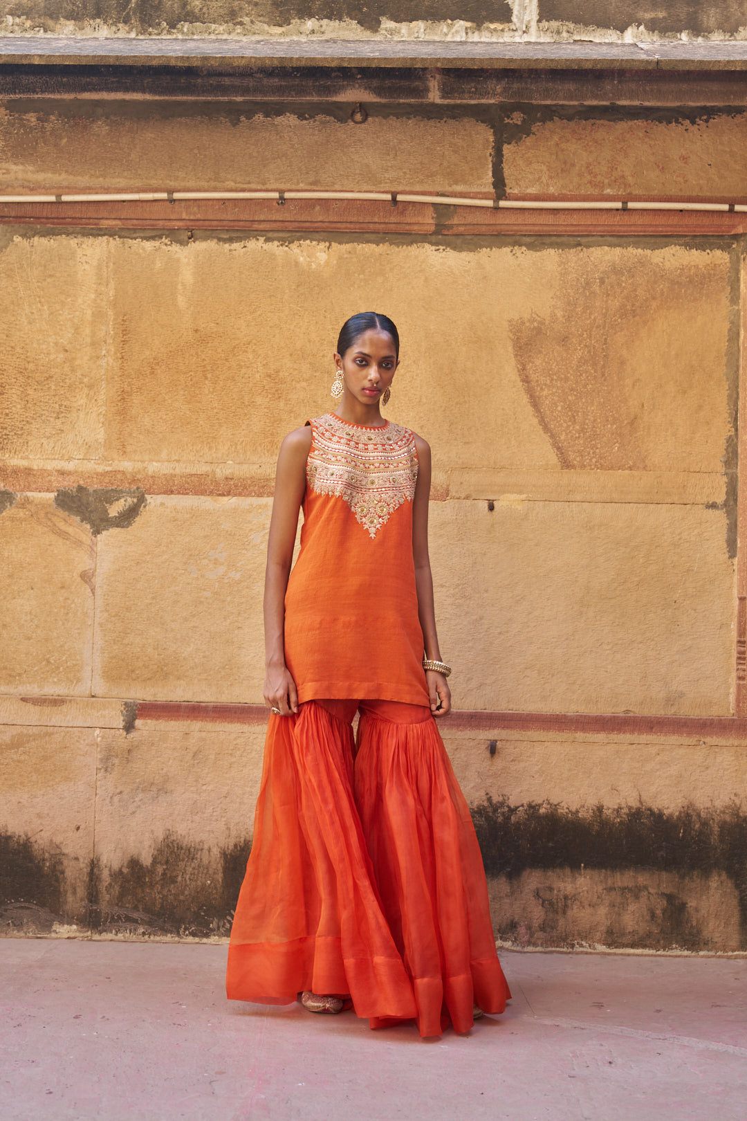 Kesariya Sharara Set