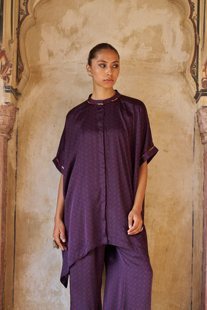 Purple Printed Co-ord Set