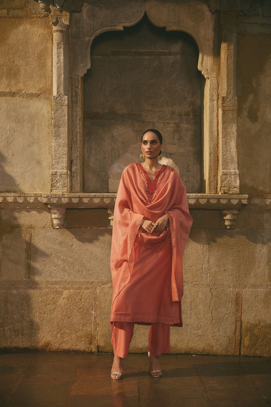 Chanderi Printed Kurta Set