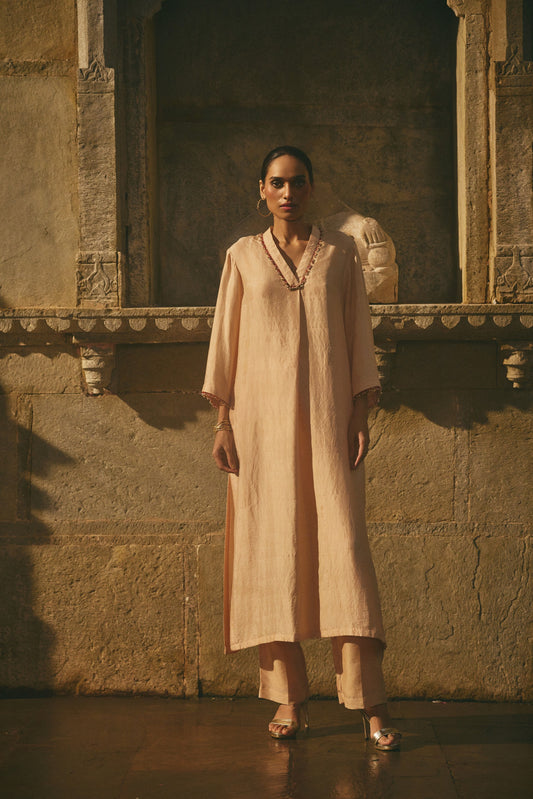 Beige Latkan Kurta