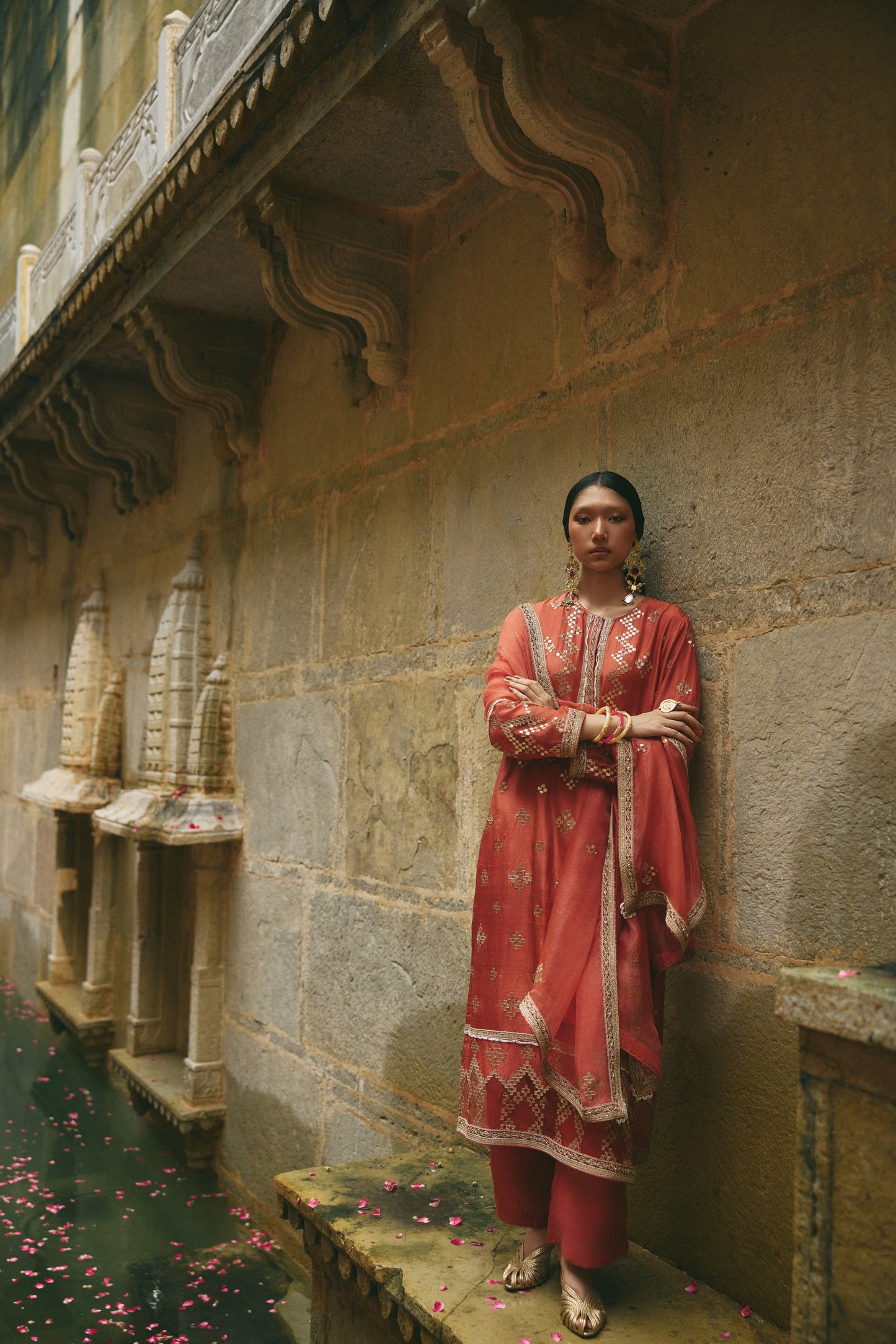 Copper Gota Red Kurta Set