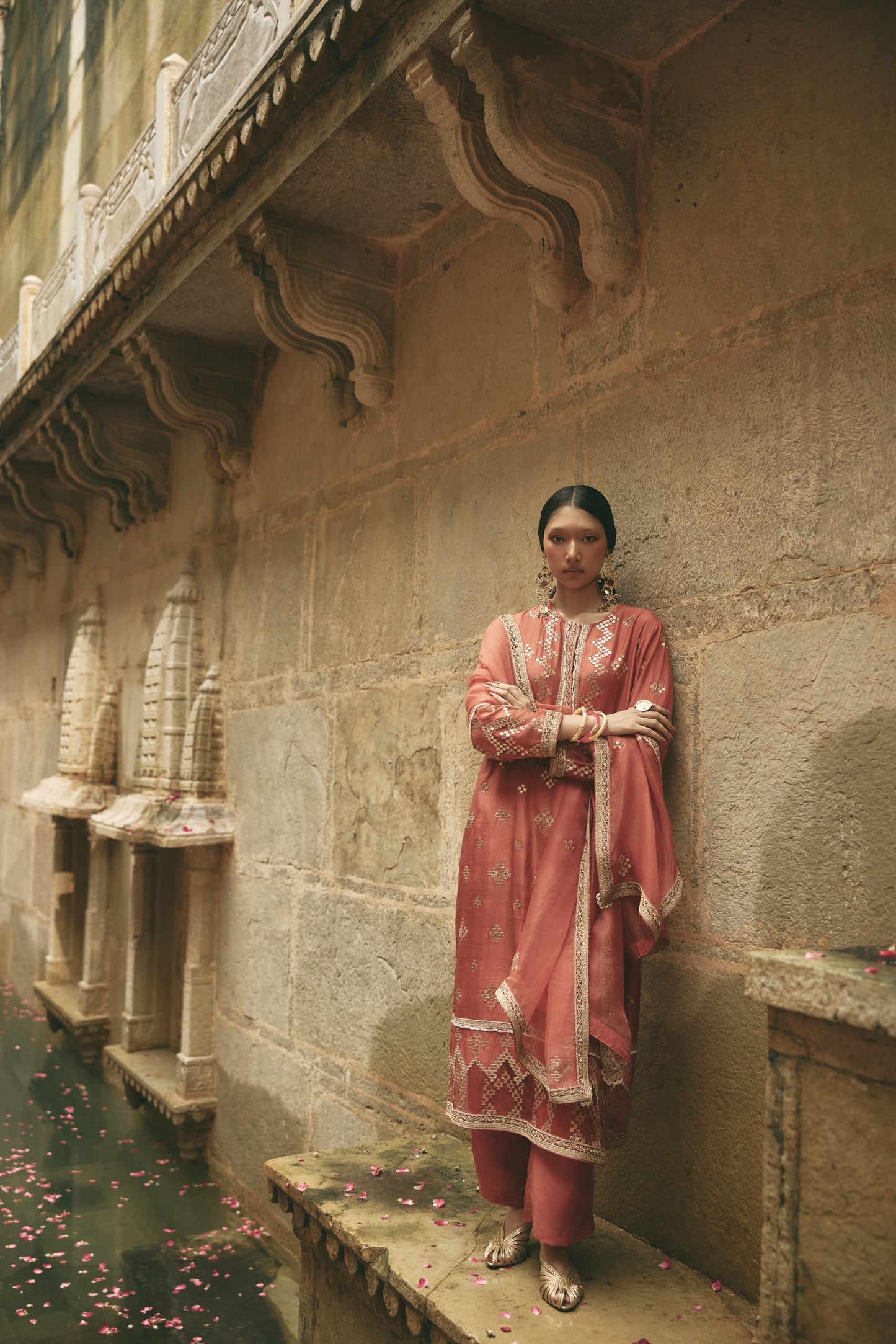 Copper Gota Red Kurta Set
