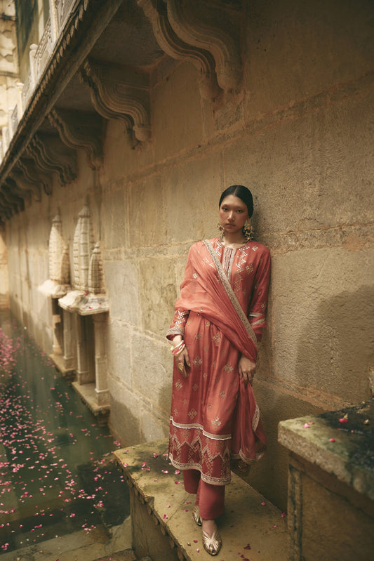 Copper Gota Red Kurta Set