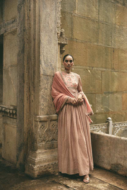 Bagru Anarkali Set