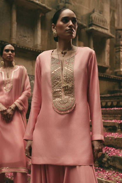Pink Dhoti Set