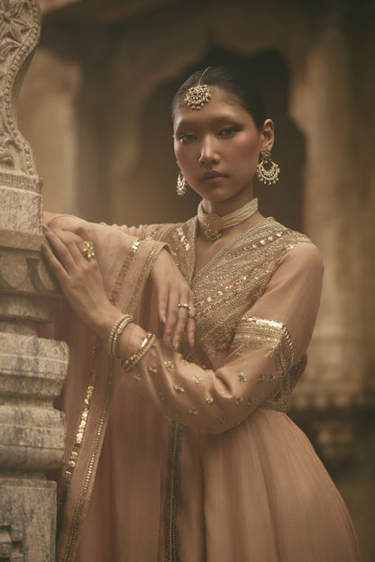 Beige Anarkali Set
