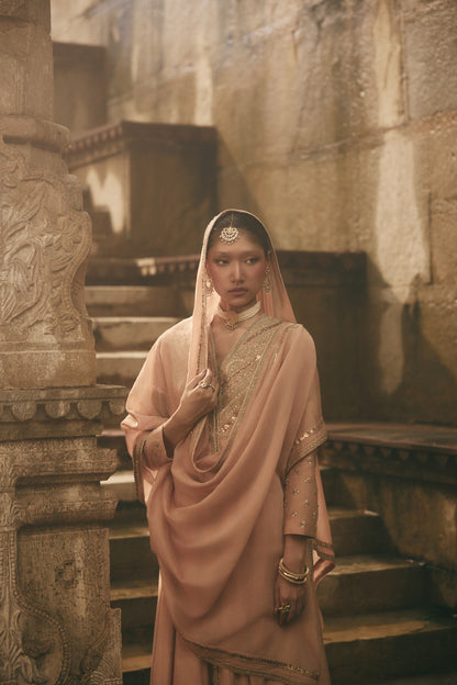 Beige Anarkali Set