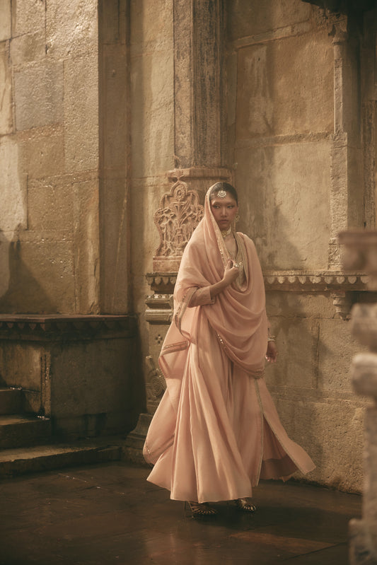 Beige Anarkali Set