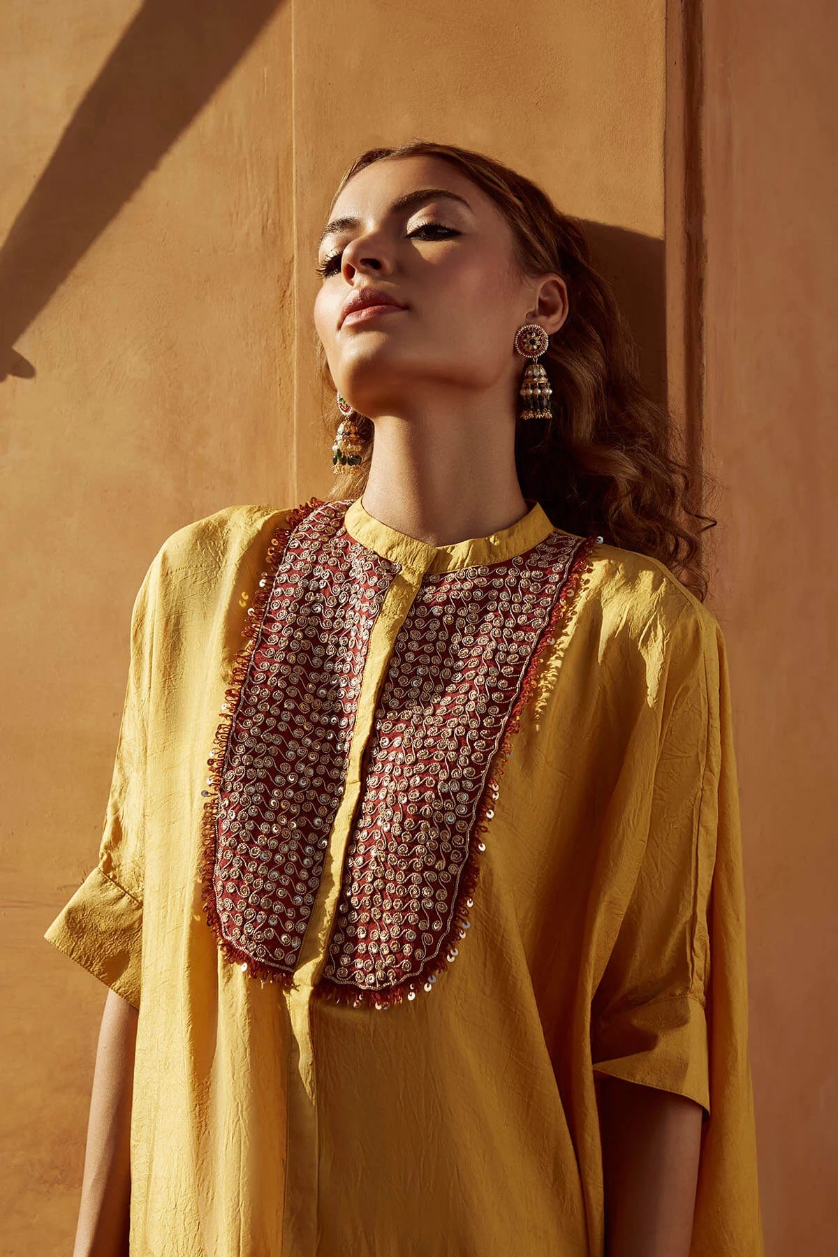 Boondi Yellow Kaftan Set